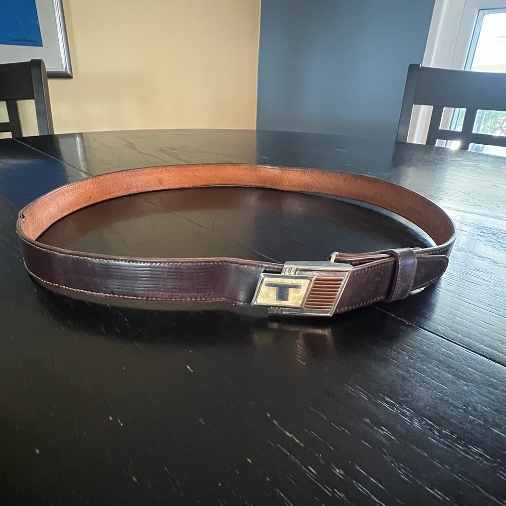 Hickok African Zebra belt - mother of pearl and brass buckle T mono sz 32